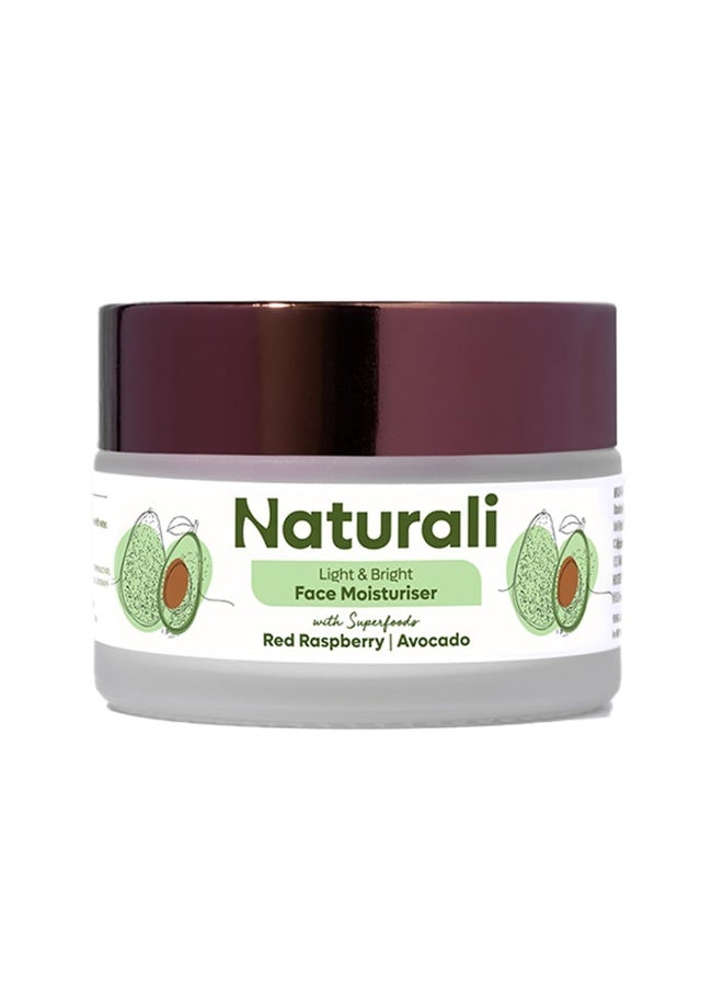 Naturali Face Moisturiser | Sweat-free Moisturisation | Sun Protection | Lightweight | Non-sticky | Non-greasy | Non-comedogenic | Fast Absorbing | 30ml - Image 1